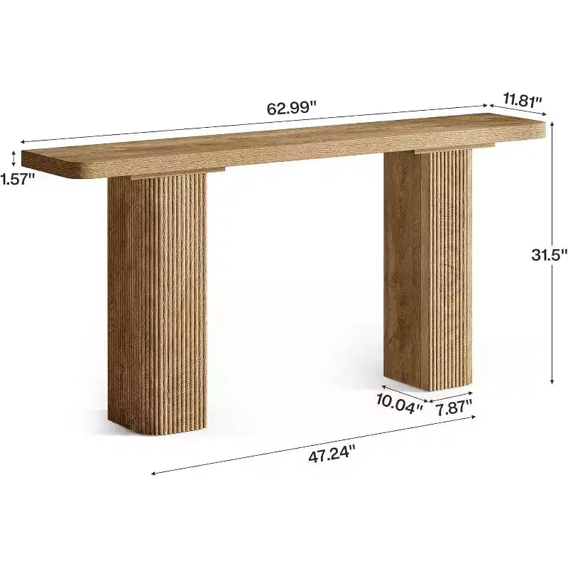 Lantine 63-Inch Long Console Table, Farmhouse Sofa Table Behind Couch, Wooden Entryway Table for Living Room, Hallway, Foyer, Entrance