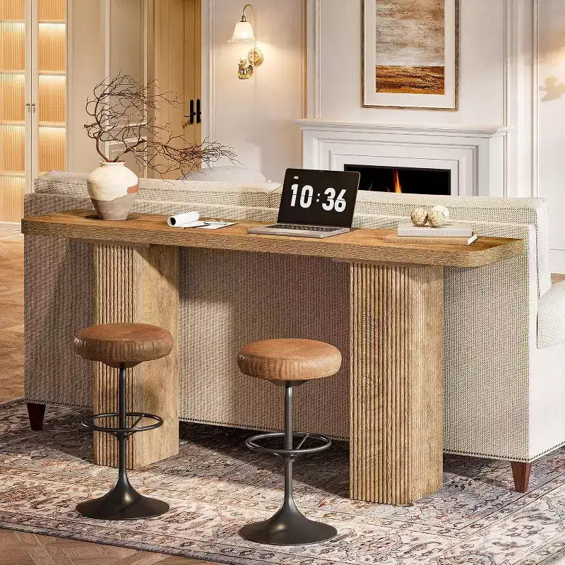 Lantine 63-Inch Long Console Table, Farmhouse Sofa Table Behind Couch, Wooden Entryway Table for Living Room, Hallway, Foyer, Entrance
