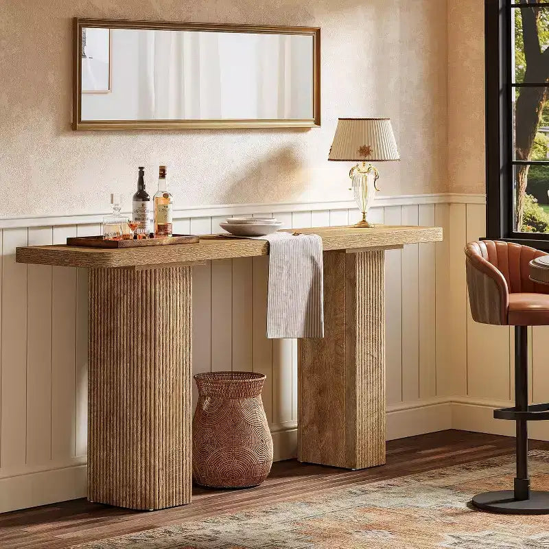 Lantine 63-Inch Long Console Table, Farmhouse Sofa Table Behind Couch, Wooden Entryway Table for Living Room, Hallway, Foyer, Entrance