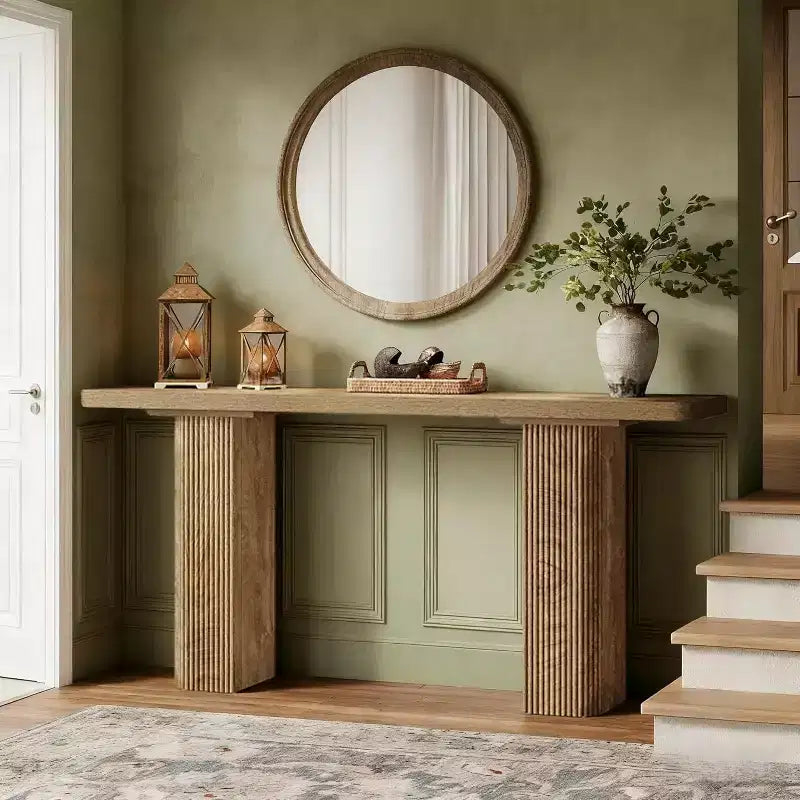 Lantine 63-Inch Long Console Table, Farmhouse Sofa Table Behind Couch, Wooden Entryway Table for Living Room, Hallway, Foyer, Entrance