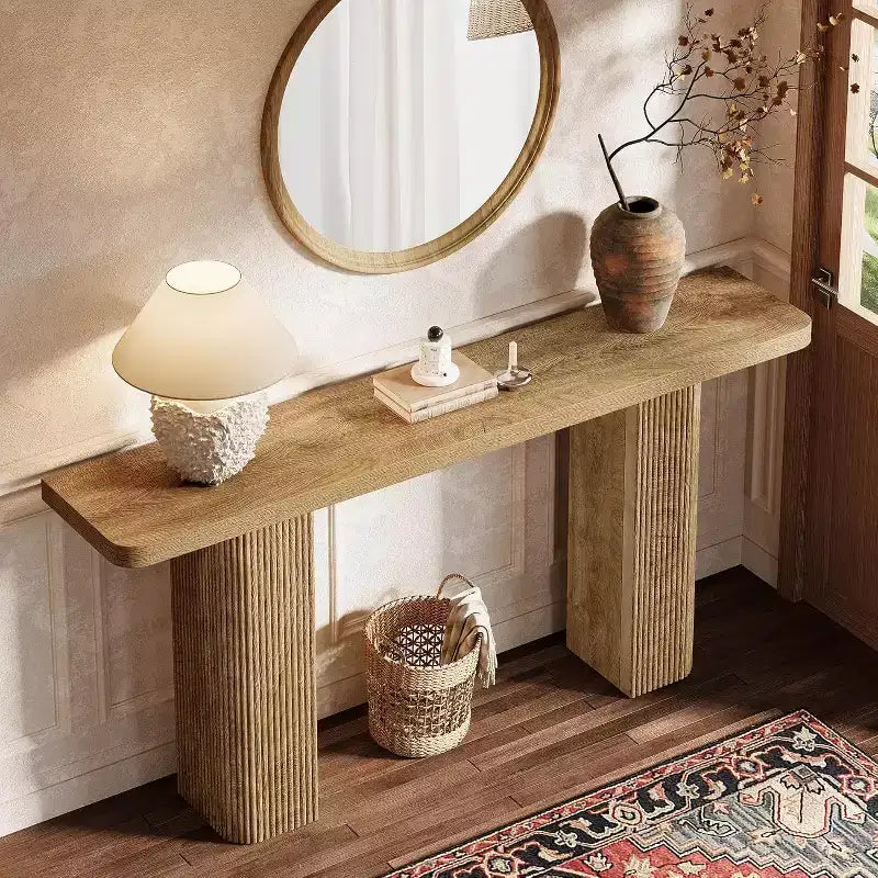 Lantine 63-Inch Long Console Table, Farmhouse Sofa Table Behind Couch, Wooden Entryway Table for Living Room, Hallway, Foyer, Entrance