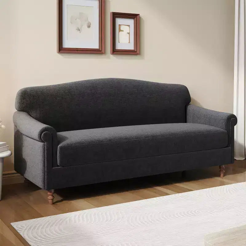 ModernLuxe Loveseat Sofa with Rolled Arms, Chenille Upholstered 2-Seater Sofa Couch with Deep Seating for Living Room/Small Spaces
