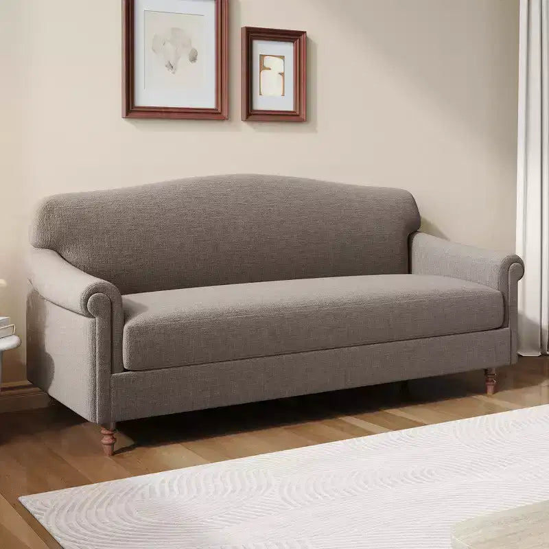 ModernLuxe Loveseat Sofa with Rolled Arms, Chenille Upholstered 2-Seater Sofa Couch with Deep Seating for Living Room/Small Spaces