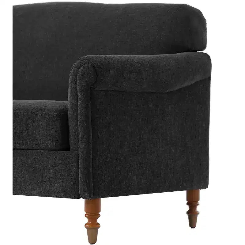 ModernLuxe Loveseat Sofa with Rolled Arms, Chenille Upholstered 2-Seater Sofa Couch with Deep Seating for Living Room/Small Spaces