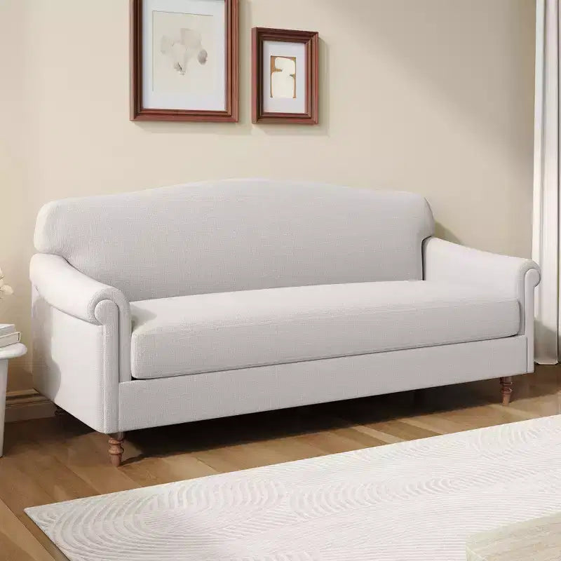 ModernLuxe Loveseat Sofa with Rolled Arms, Chenille Upholstered 2-Seater Sofa Couch with Deep Seating for Living Room/Small Spaces