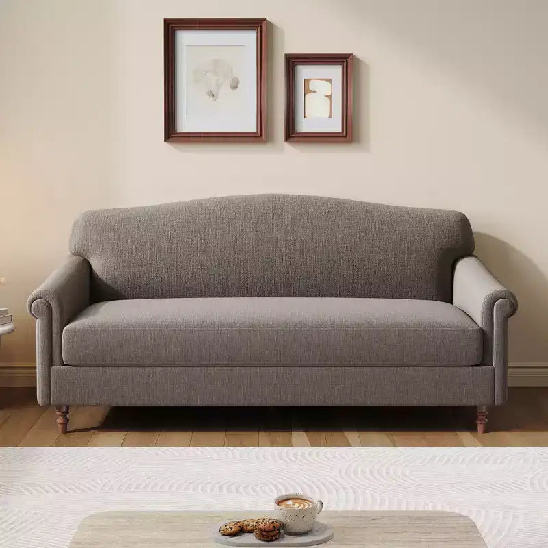 ModernLuxe Loveseat Sofa with Rolled Arms, Chenille Upholstered 2-Seater Sofa Couch with Deep Seating for Living Room/Small Spaces