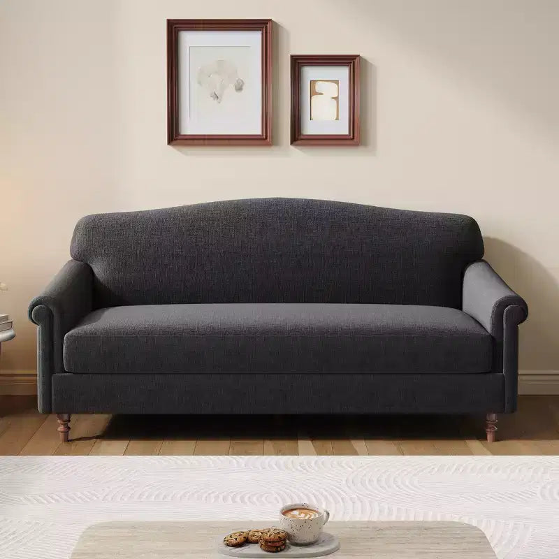 ModernLuxe Loveseat Sofa with Rolled Arms, Chenille Upholstered 2-Seater Sofa Couch with Deep Seating for Living Room/Small Spaces
