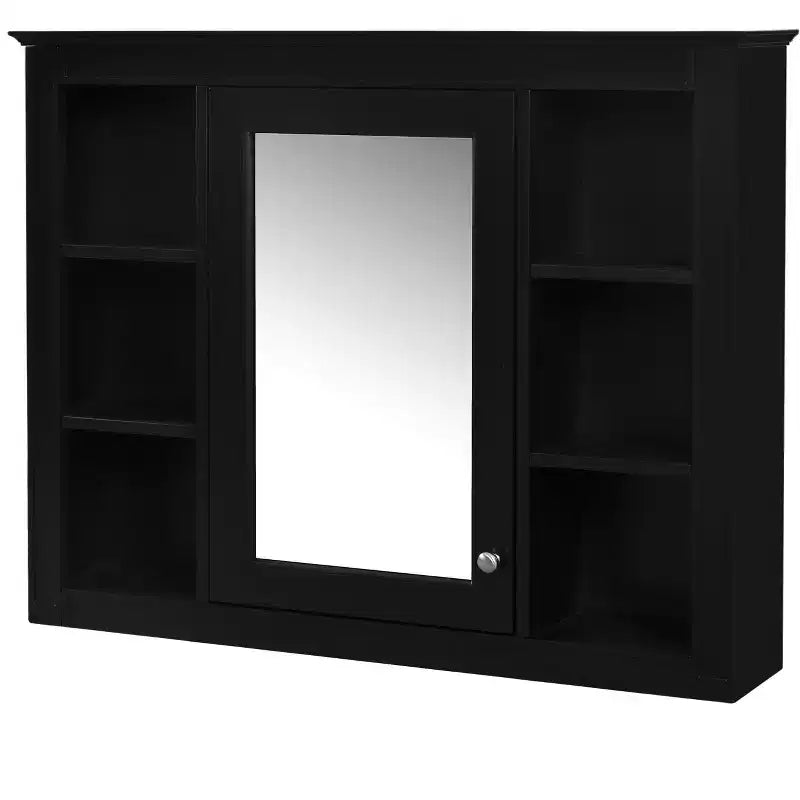 FAMYYT 35 in. W x 27.5 in. H Rectangular MDF Board Surface Mount Bathroom Medicine Cabinet with Mirror, Soft-Close Hinge