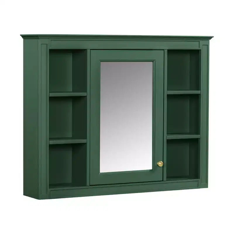 FAMYYT 35 in. W x 27.5 in. H Rectangular MDF Board Surface Mount Bathroom Medicine Cabinet with Mirror, Soft-Close Hinge
