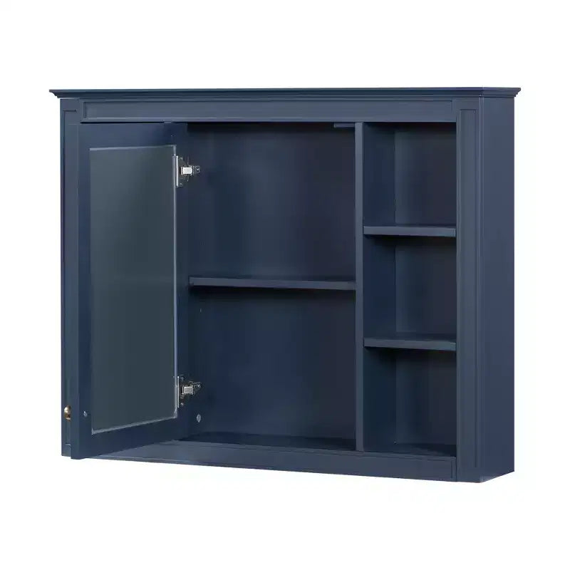 FAMYYT 35 in. W x 27.5 in. H Rectangular MDF Board Surface Mount Bathroom Medicine Cabinet with Mirror, Soft-Close Hinge
