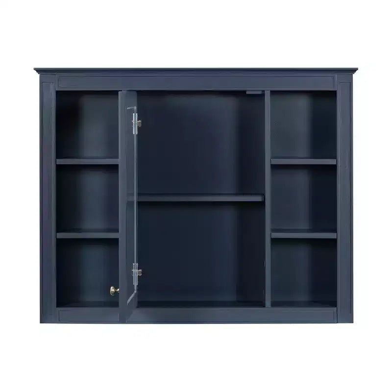 FAMYYT 35 in. W x 27.5 in. H Rectangular MDF Board Surface Mount Bathroom Medicine Cabinet with Mirror, Soft-Close Hinge