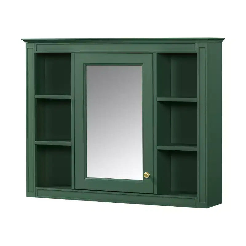 FAMYYT 35 in. W x 27.5 in. H Rectangular MDF Board Surface Mount Bathroom Medicine Cabinet with Mirror, Soft-Close Hinge
