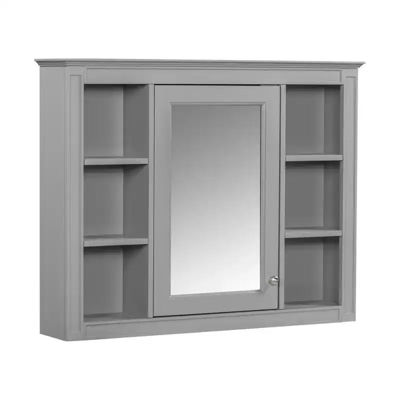 FAMYYT 35 in. W x 27.5 in. H Rectangular MDF Board Surface Mount Bathroom Medicine Cabinet with Mirror, Soft-Close Hinge