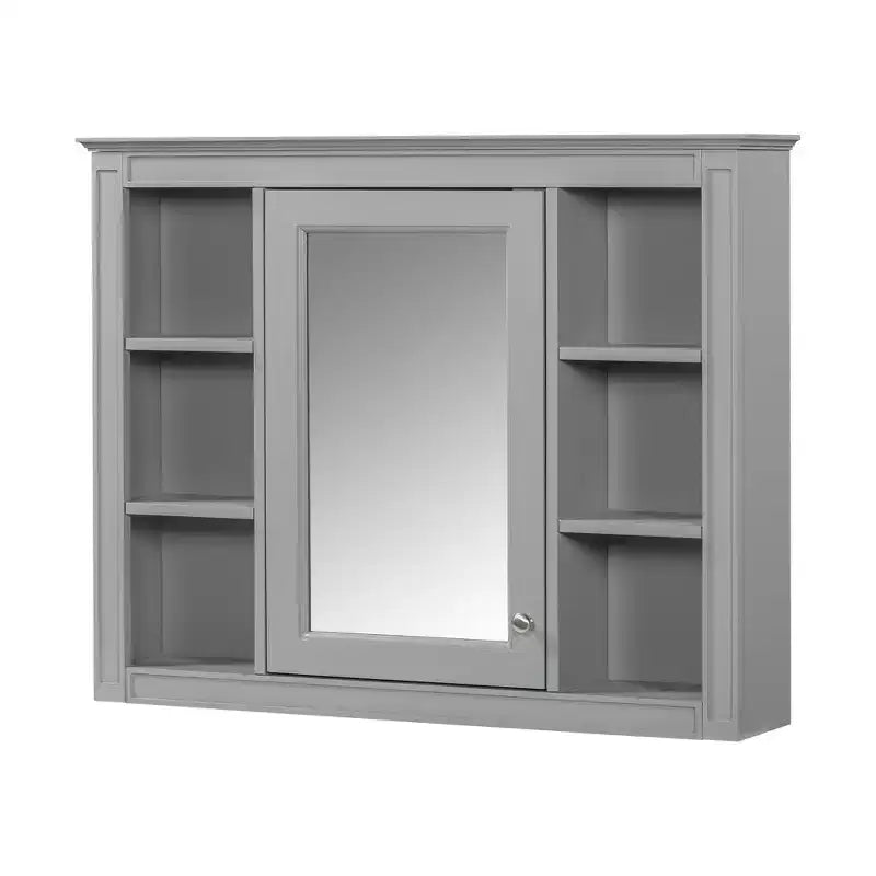 FAMYYT 35 in. W x 27.5 in. H Rectangular MDF Board Surface Mount Bathroom Medicine Cabinet with Mirror, Soft-Close Hinge