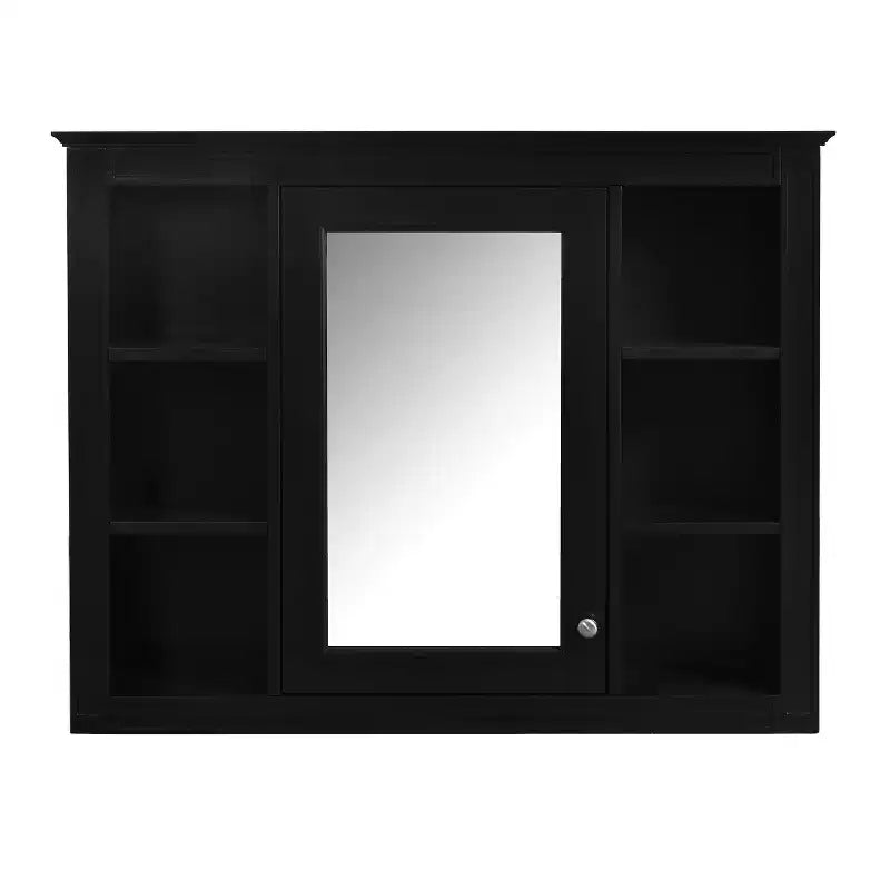 FAMYYT 35 in. W x 27.5 in. H Rectangular MDF Board Surface Mount Bathroom Medicine Cabinet with Mirror, Soft-Close Hinge