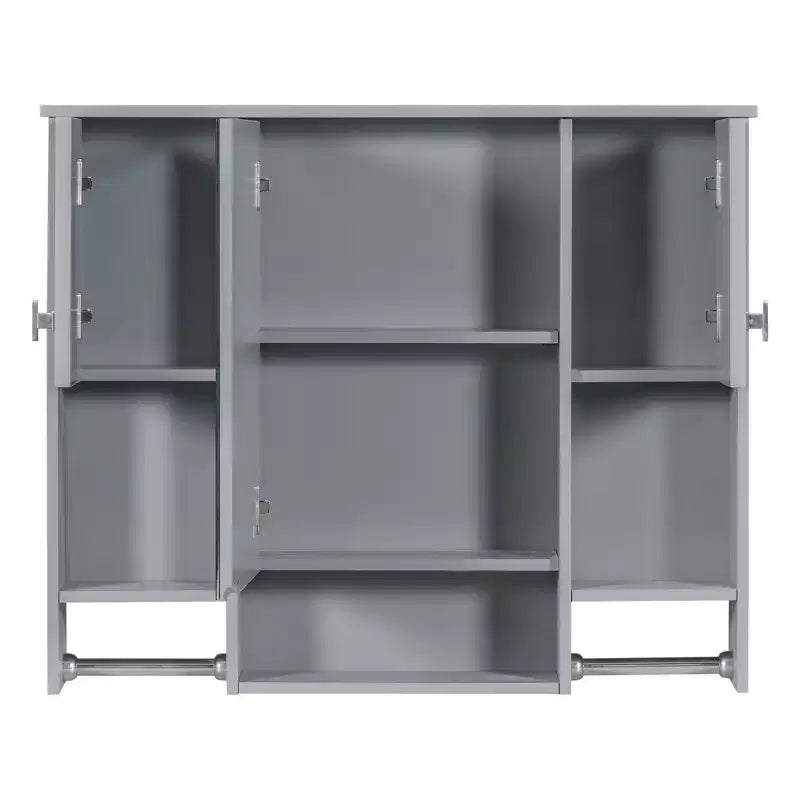 FAMYYT 35 in. W x 28 in. H Rectangular MDF Board Surface Mount Bathroom Medicine Cabinet with Mirror, Towels Bar
