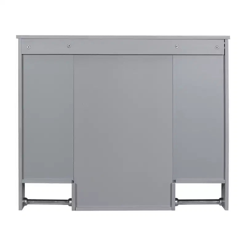 FAMYYT 35 in. W x 28 in. H Rectangular MDF Board Surface Mount Bathroom Medicine Cabinet with Mirror, Towels Bar