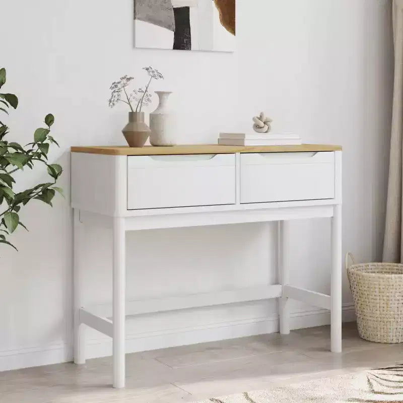 vidaXL Console Table Storage Living Room Hallway Furniture Solid Wood Pine