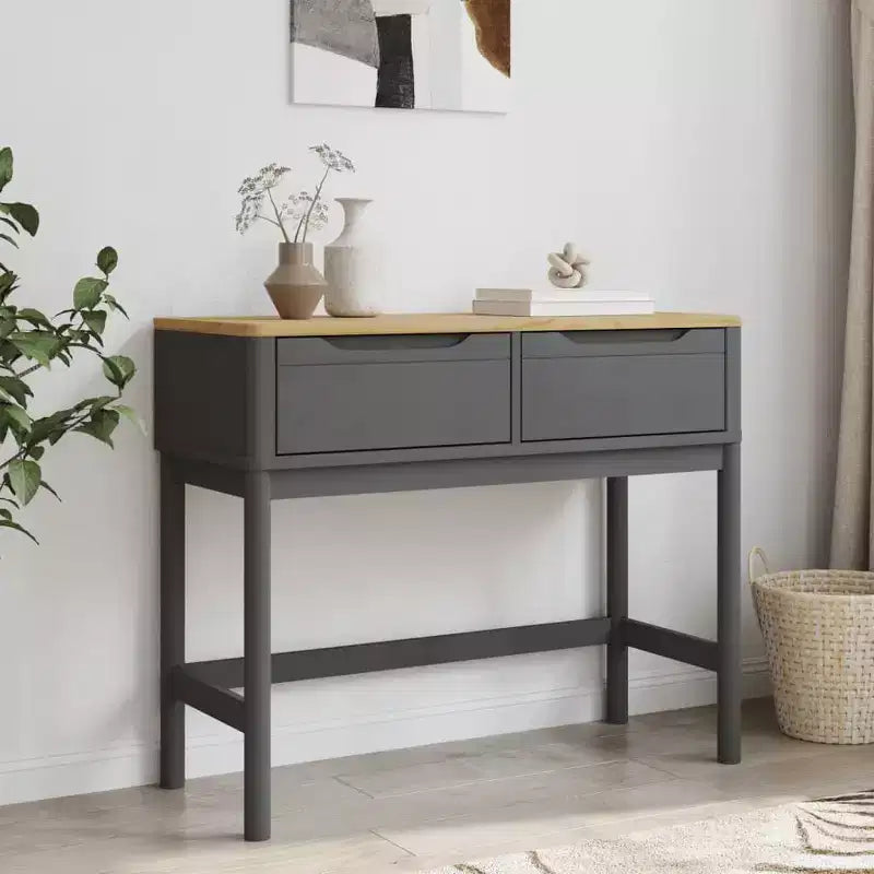 vidaXL Console Table Storage Living Room Hallway Furniture Solid Wood Pine