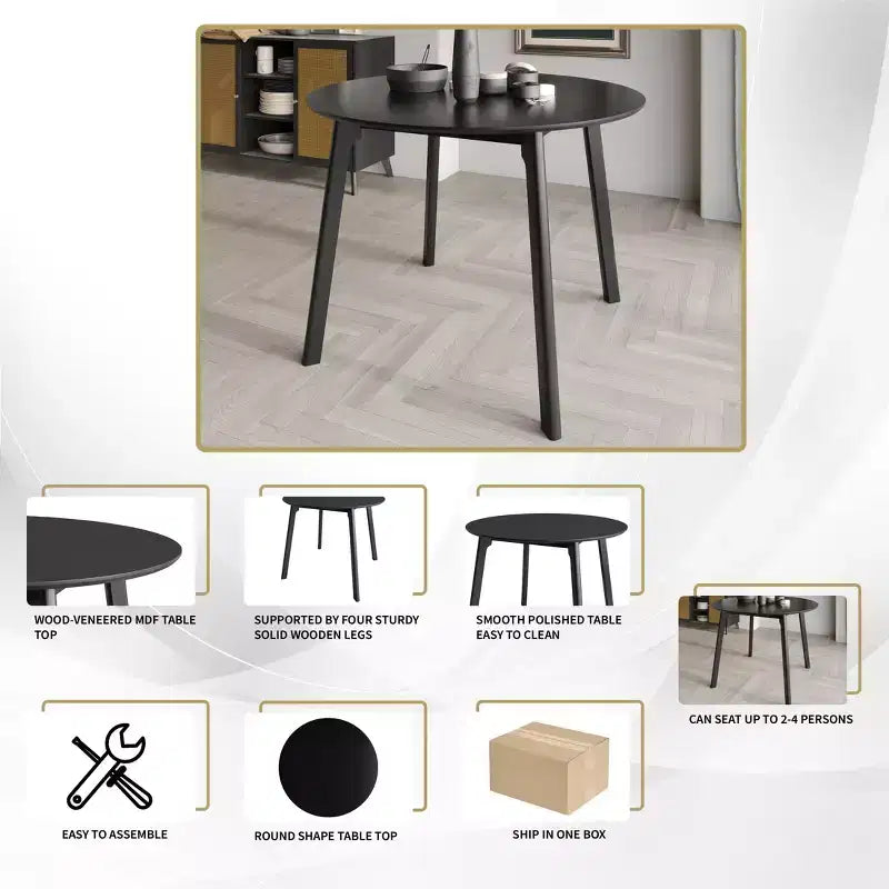 ChaletPosh 5 Pieces Dining Set with Linen Cover Dining Chair