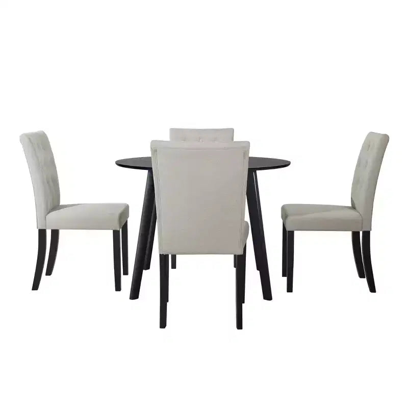 ChaletPosh 5 Pieces Dining Set with Linen Cover Dining Chair