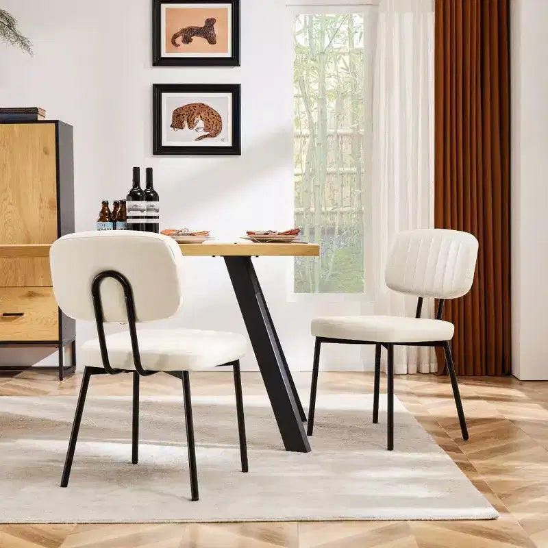 TUYOHW Mid Century Modern Dining Chairs Set of 2,Waterproof PU Leather Upholstered Kitchen Chairs with Metal Legs for Dining Room,Kitchen