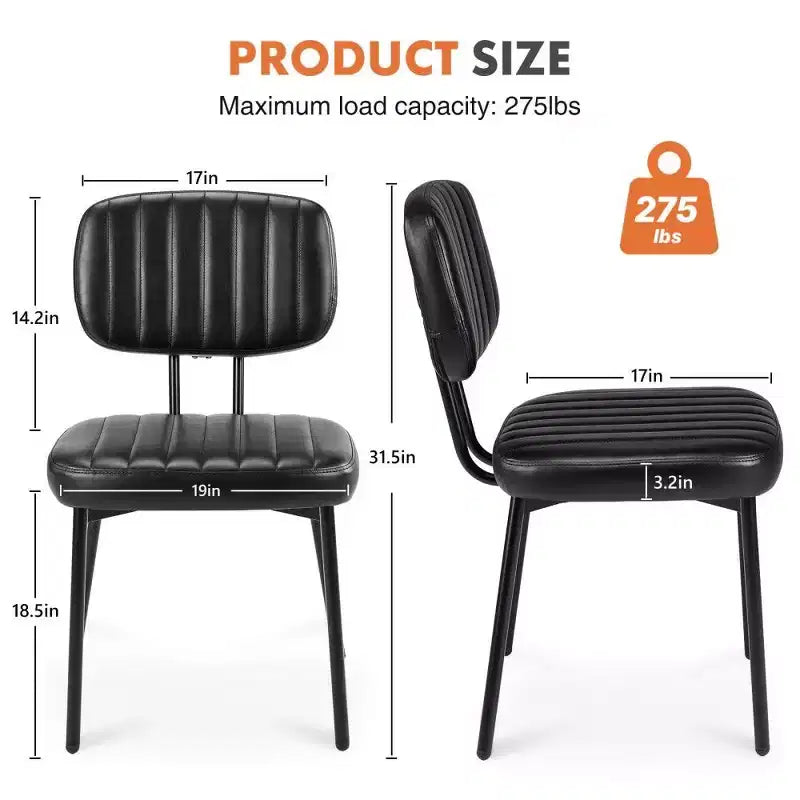 TUYOHW Mid Century Modern Dining Chairs Set of 2,Waterproof PU Leather Upholstered Kitchen Chairs with Metal Legs for Dining Room,Kitchen