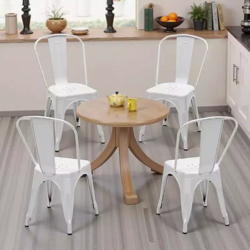 TUYOHW Set of 4 Metal Dining Chair,Stackable Chairs with Detachable Backrest for Indoor Outdoor Kitchen,Restaurant