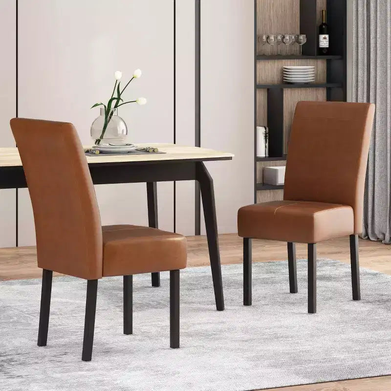 MAYEERTY Set of 2 Pertica KD Dining Chairs, Detachable Design Solid Frame, Dining Room