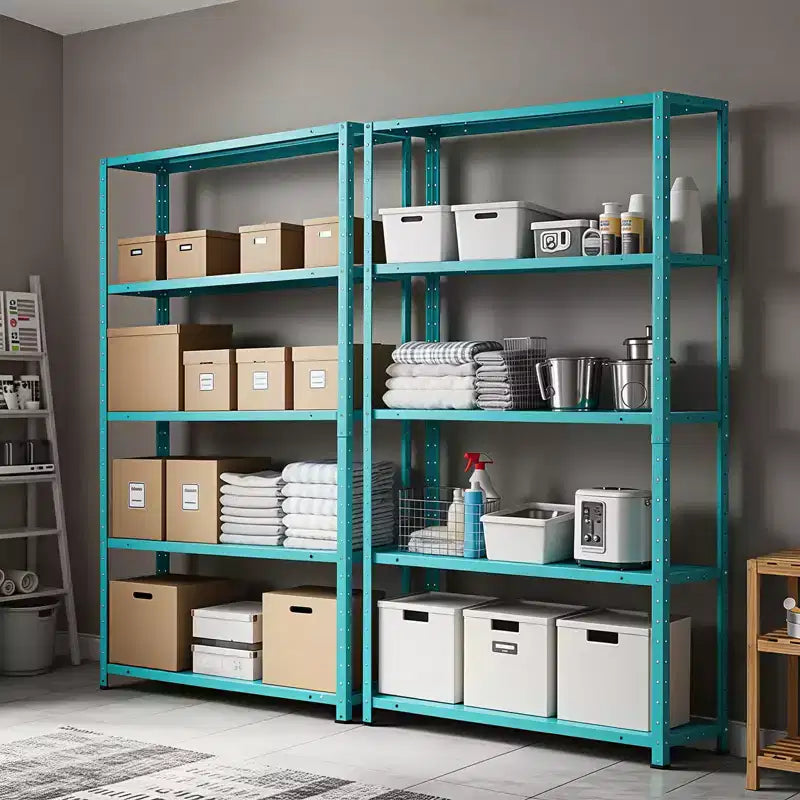 5-Tier Adjustable Storage Shelf, Metal Bookshelf with 500lb Capacity for Home, Garage, or Pantry, 35W x 68H x 12D - Green