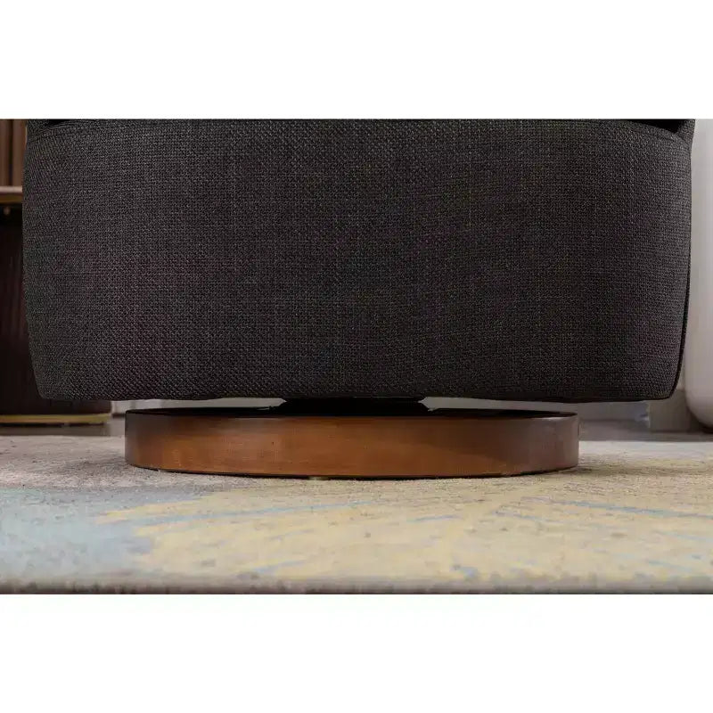 Sofa Chair, Swivel Accent Chair With Cushion, Solid Wood Round Bottom Legs, 360-Degree Armchair Swivel Chairs black