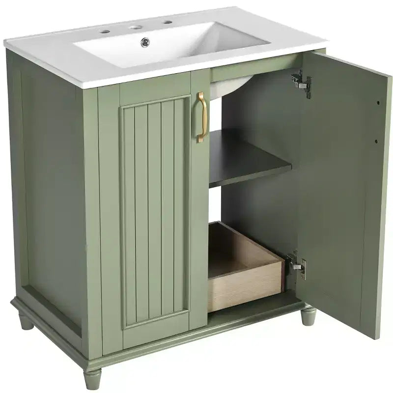 30 Bathroom Vanity with Sink, Bathroom Storage Cabinet with Drawers, Single Sink Bathroom Vanity