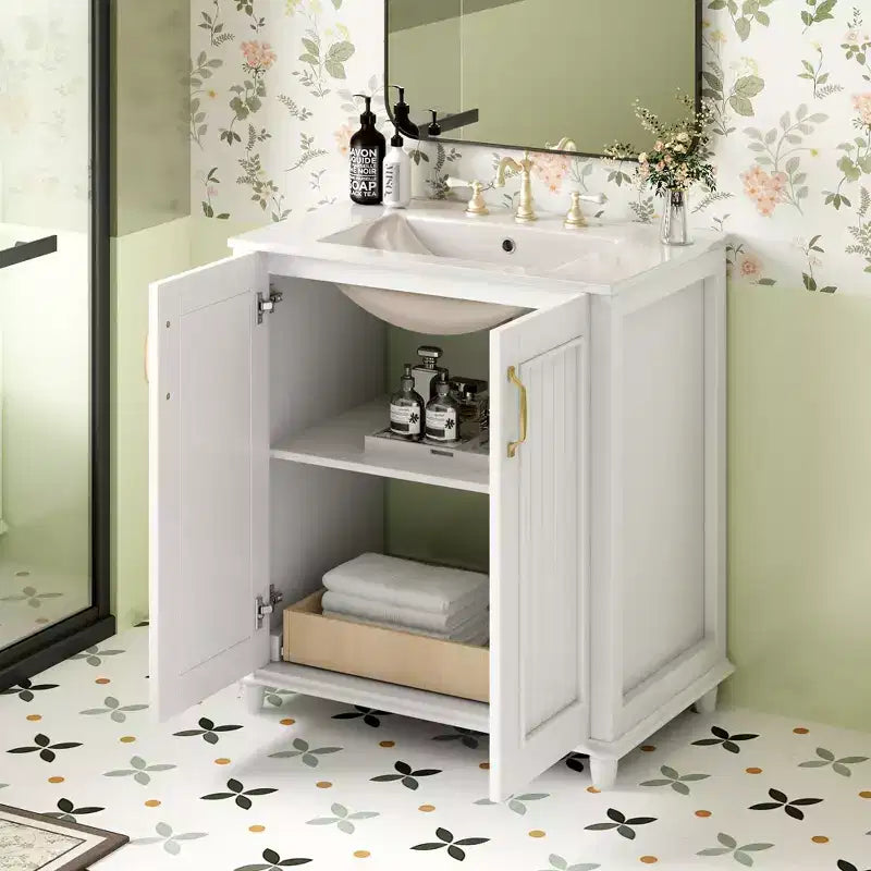 30 Bathroom Vanity with Sink, Bathroom Storage Cabinet with Drawers, Single Sink Bathroom Vanity