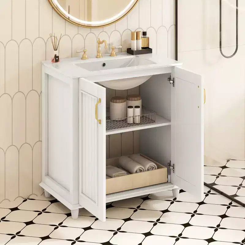 30 Bathroom Vanity with Sink, Bathroom Storage Cabinet with Drawers, Single Sink Bathroom Vanity