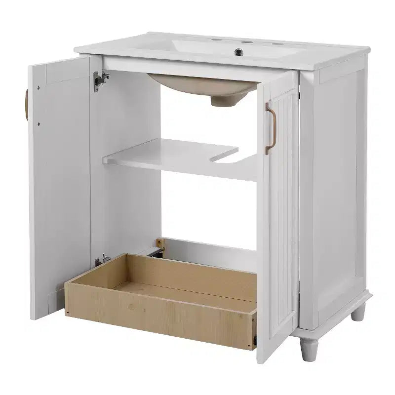 30 Bathroom Vanity with Sink, Bathroom Storage Cabinet with Drawers, Single Sink Bathroom Vanity
