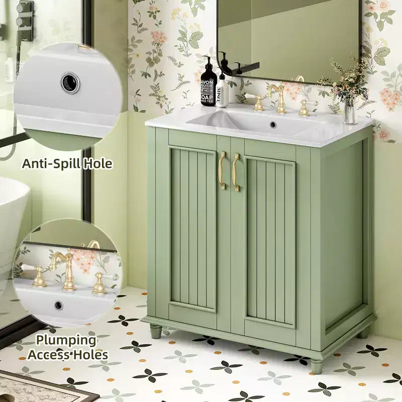 30 Bathroom Vanity with Sink, Bathroom Storage Cabinet with Drawers, Single Sink Bathroom Vanity