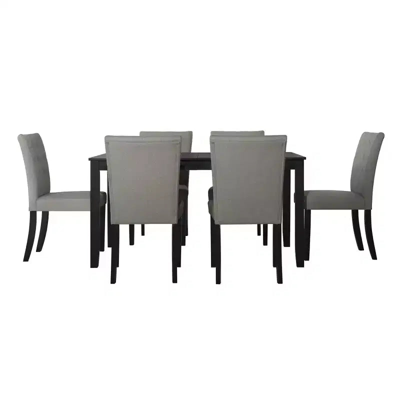 ChaletPosh 7 Pieces Dining Set with Linen Cover Dining Chair