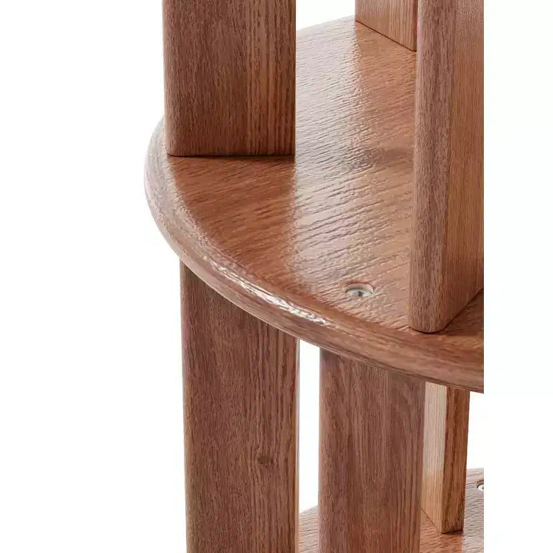 Corner Bookshelf Wood Book Shelf on Wheels, 360 Rotating Bookshelf, Narrow Bookcase