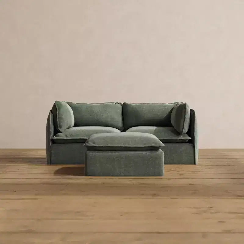 Anabei Modular Washable 2-Seater Sofa + Ottoman | Deluxe+ Seat & Cloud Pillow