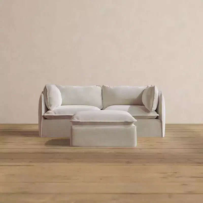 Anabei Modular Washable 2-Seater Sofa + Ottoman | Deluxe+ Seat & Cloud Pillow