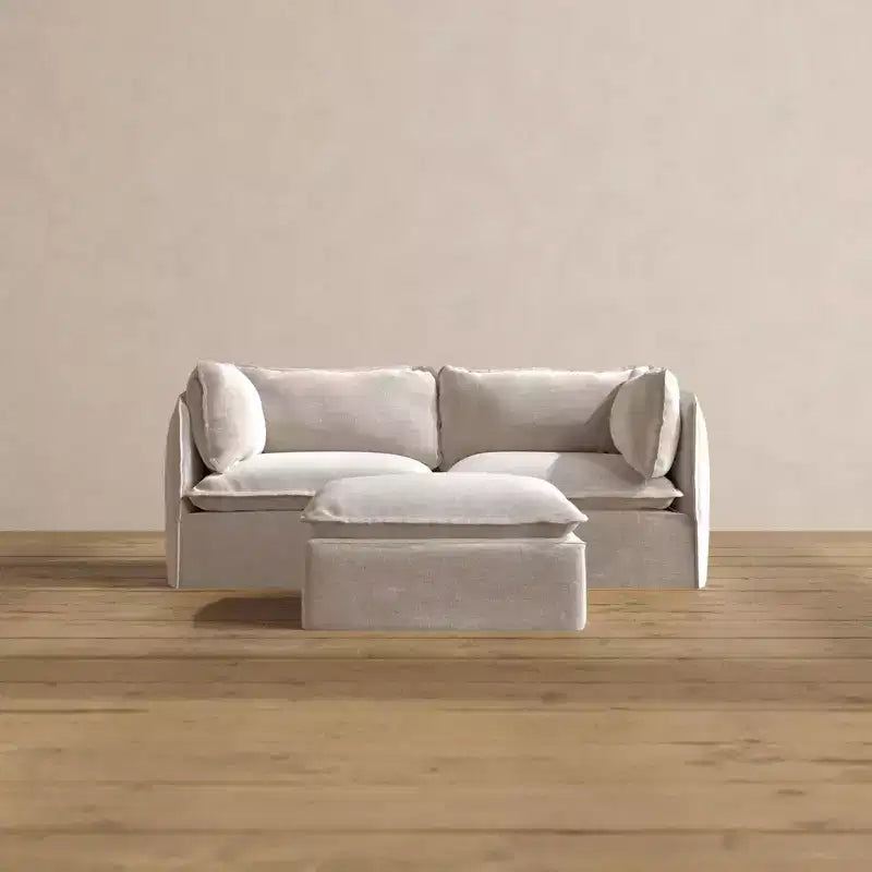Anabei Modular Washable 2-Seater Sofa + Ottoman | Deluxe+ Seat & Cloud Pillow