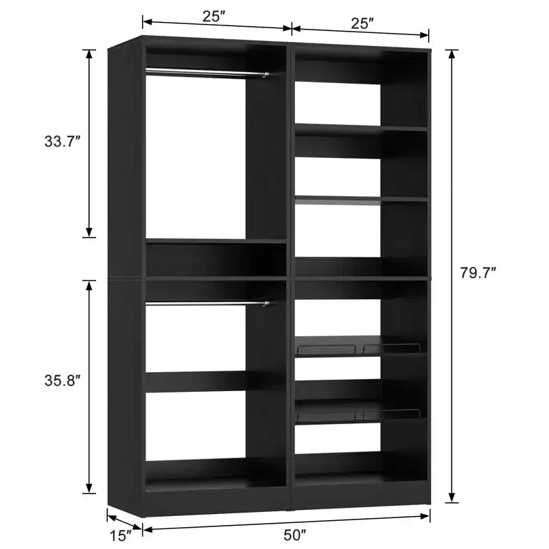 Besiost Closet System with Shoe Racks & Hanging Rods