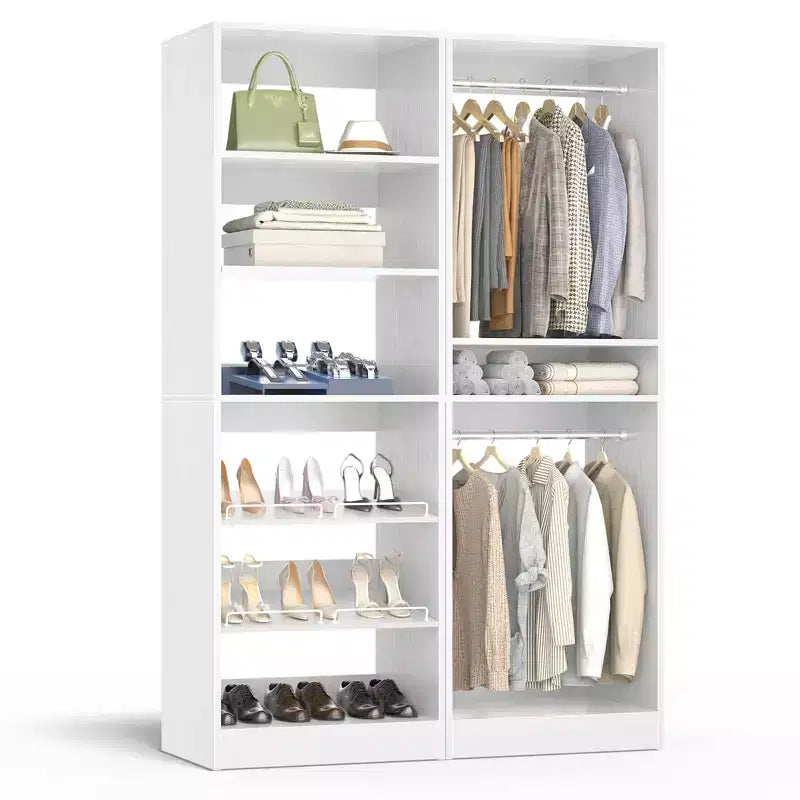Besiost Closet System with Shoe Racks & Hanging Rods