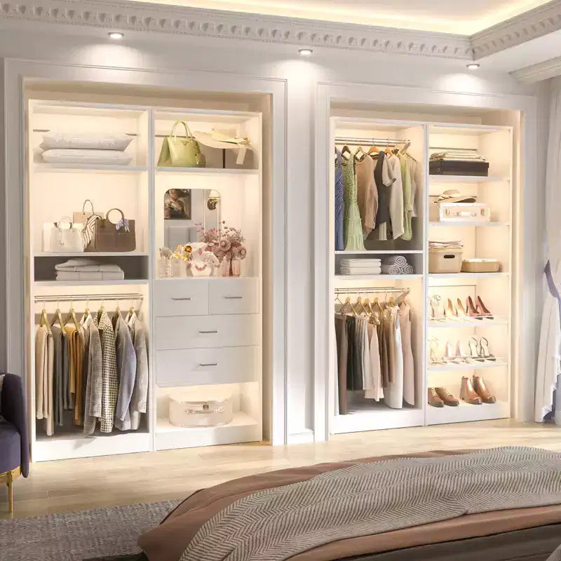 Besiost Closet System with Shoe Racks & Hanging Rods
