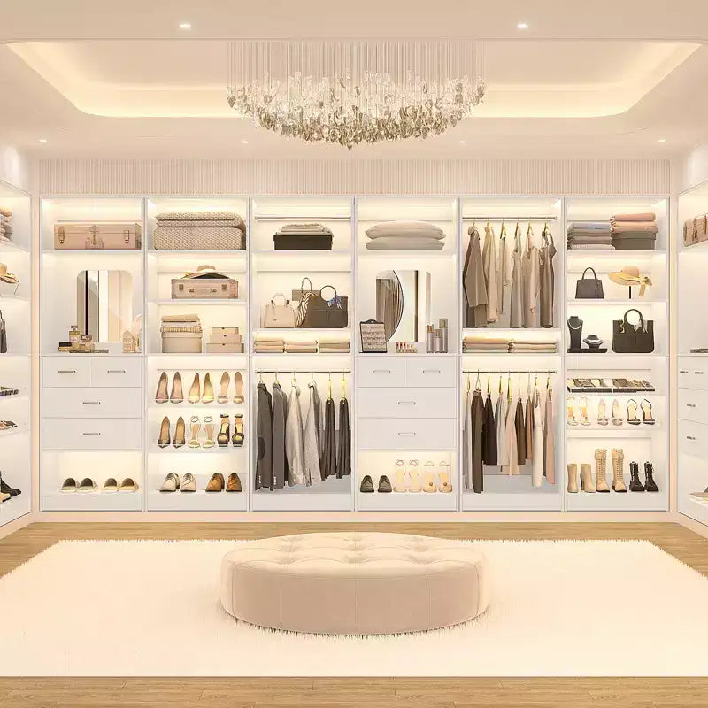 Besiost Closet System with Shoe Racks & Hanging Rods