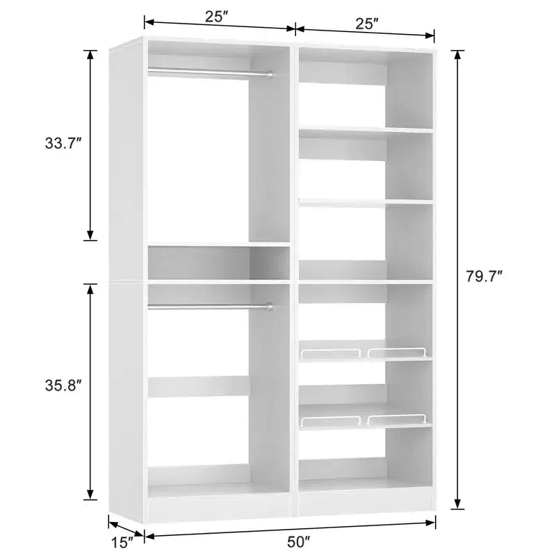 Besiost Closet System with Shoe Racks & Hanging Rods