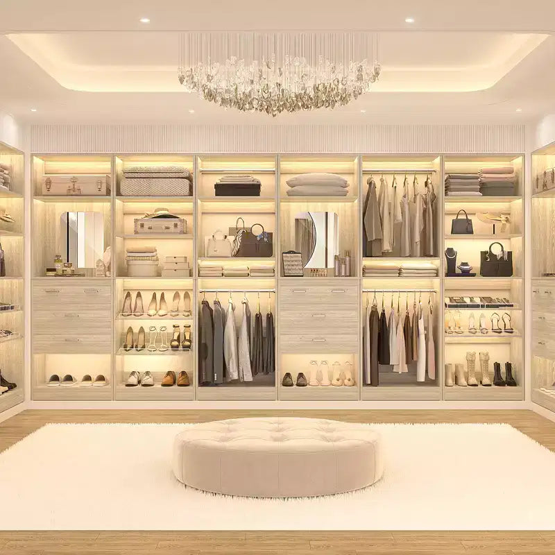 Besiost Closet System with Shoe Racks & Hanging Rods