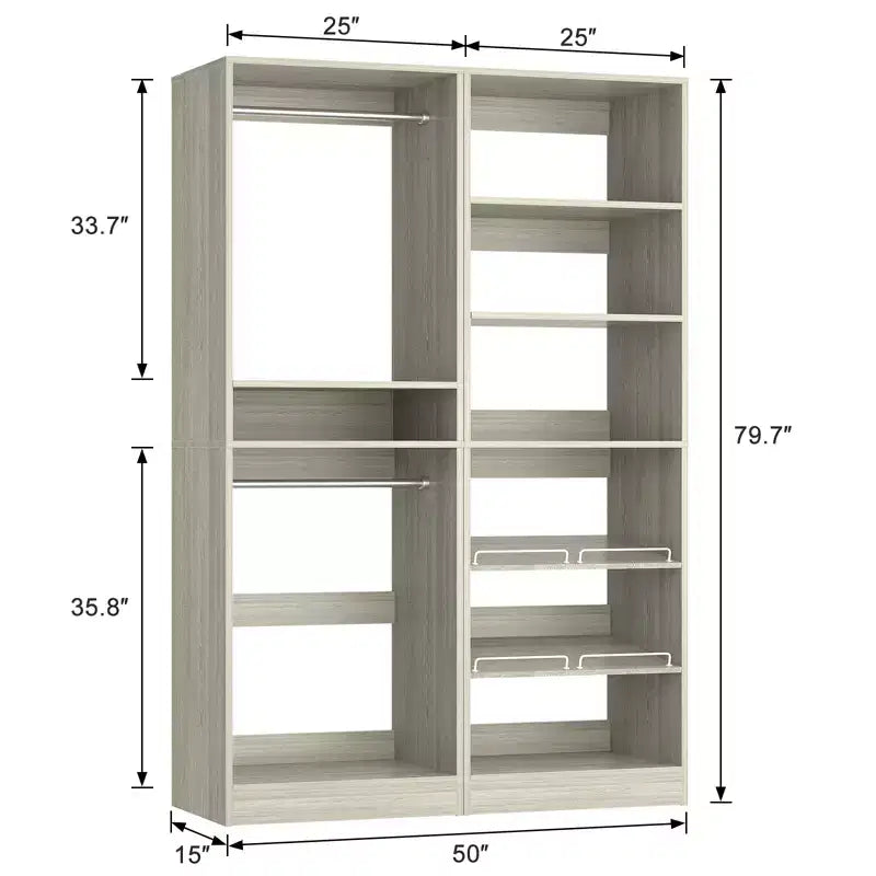 Besiost Closet System with Shoe Racks & Hanging Rods