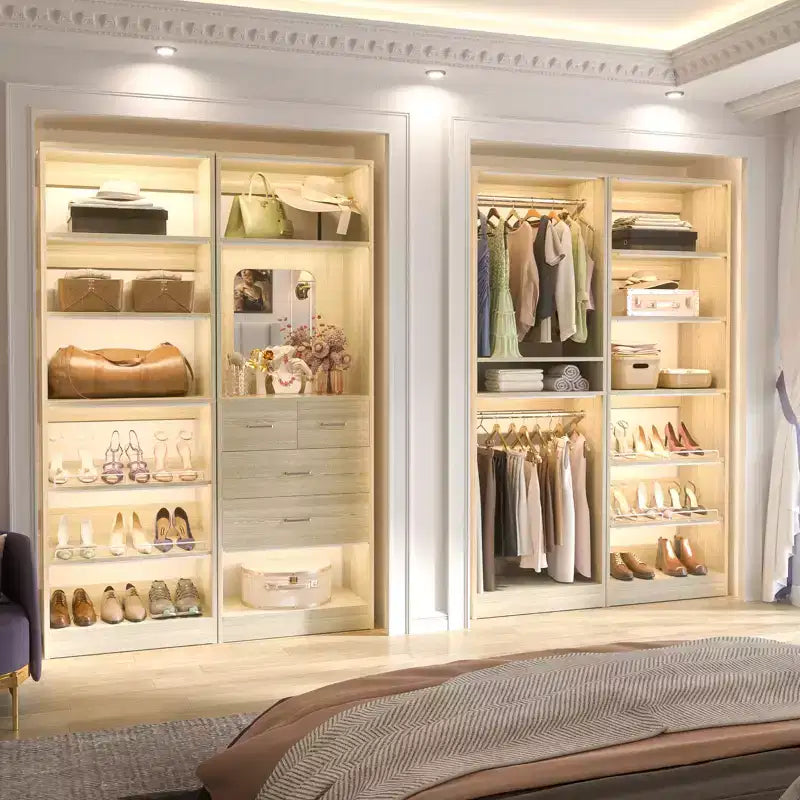 Besiost Closet System with Shoe Racks & Hanging Rods