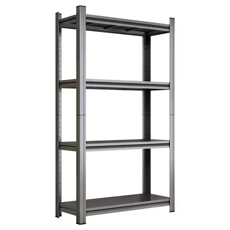 59 Inch H 4-Tier Black Adjustable Metal Storage Shelf for Garage Shed Supermarket Living Room Multi-Purpose Storage Shelf
